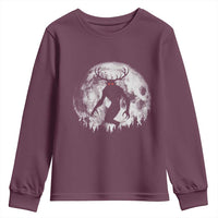 Wendigo Monster Youth Sweatshirt Skinwalker Night Stroll Cryptid Full Moon - Wonder Print Shop