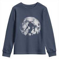 Wendigo Monster Youth Sweatshirt Skinwalker Night Stroll Cryptid Full Moon - Wonder Print Shop