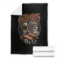 Sturgis South Dakota Indian American Rider Skull 86th Anniversary Throw Blanket