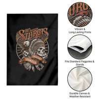 Sturgis South Dakota Indian American Rider Skull 86th Anniversary Garden Flag