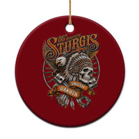 Sturgis South Dakota Indian American Rider Skull 86th Anniversary Ceramic Ornament
