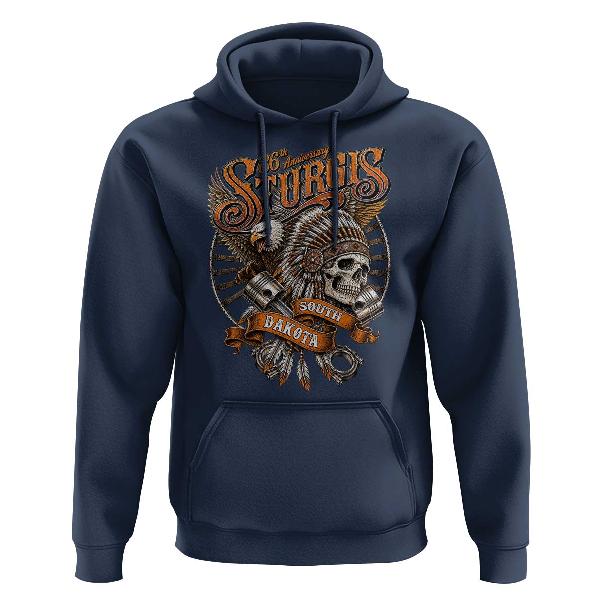 Sturgis South Dakota Indian American Rider Skull 86th Anniversary Hoodie