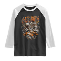 Sturgis South Dakota Indian American Rider Skull 86th Anniversary Raglan Shirt
