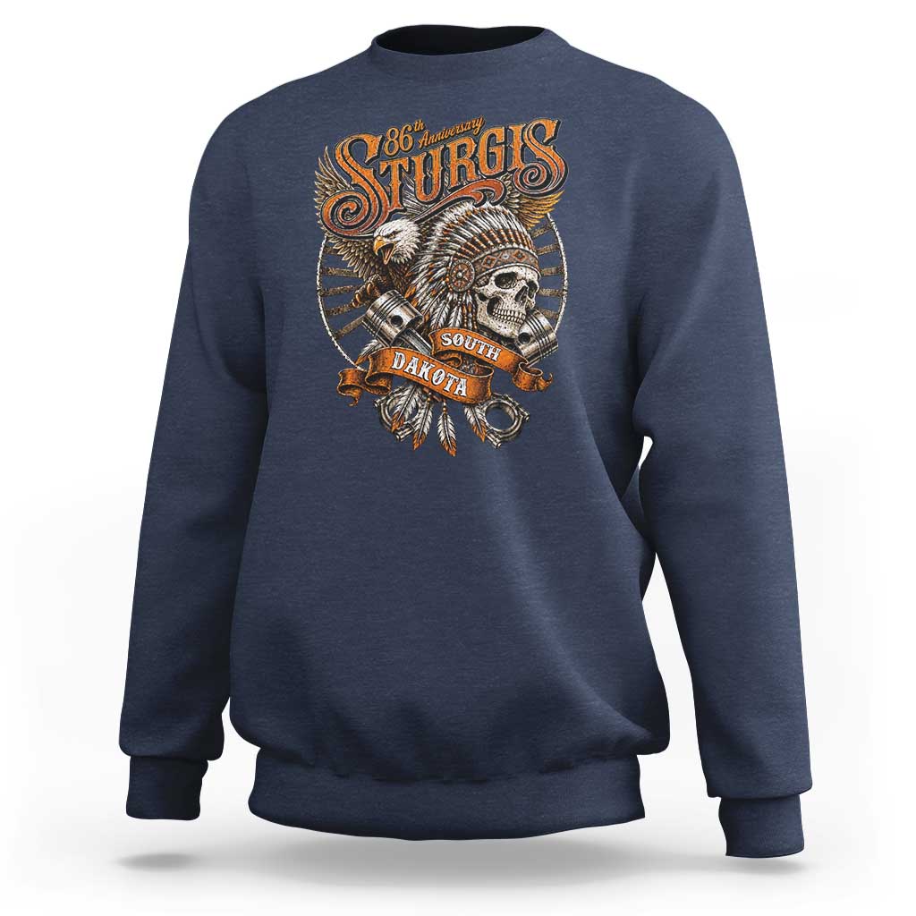 Sturgis South Dakota Indian American Rider Skull 86th Anniversary Sweatshirt