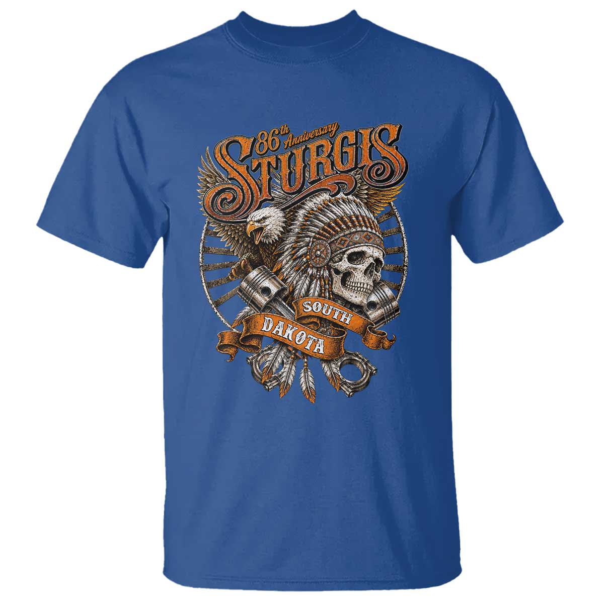 Sturgis South Dakota Indian American Rider Skull 86th Anniversary T Shirt