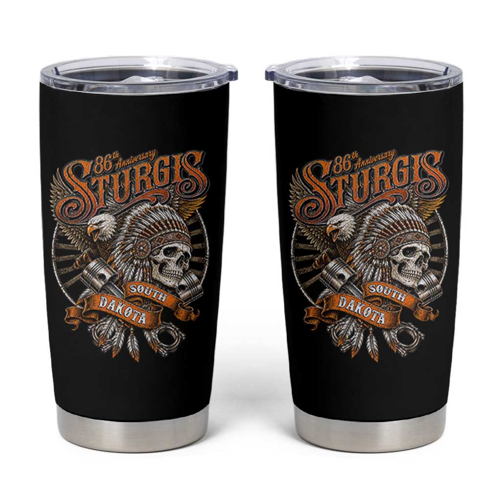 Sturgis South Dakota Indian American Rider Skull 86th Anniversary Tumbler Cup