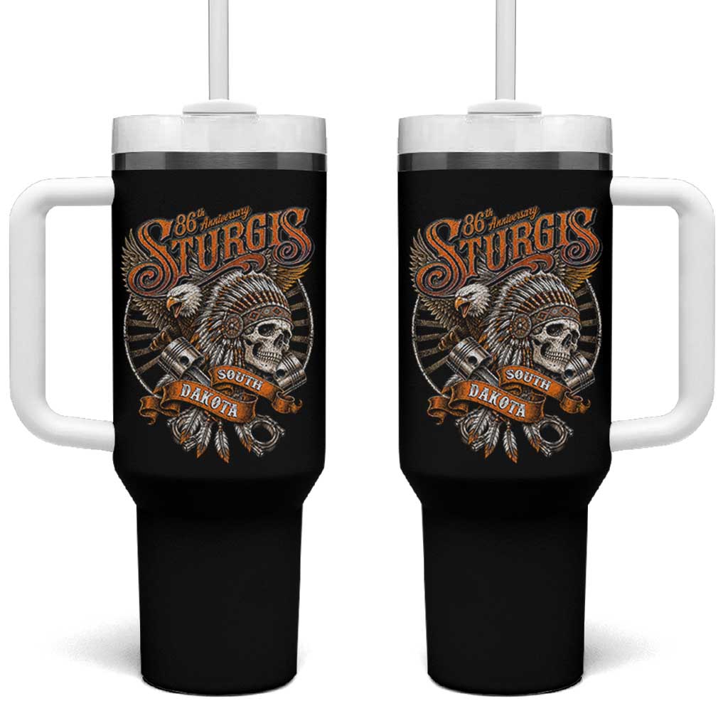 Sturgis South Dakota Indian American Rider Skull 86th Anniversary Tumbler With Handle