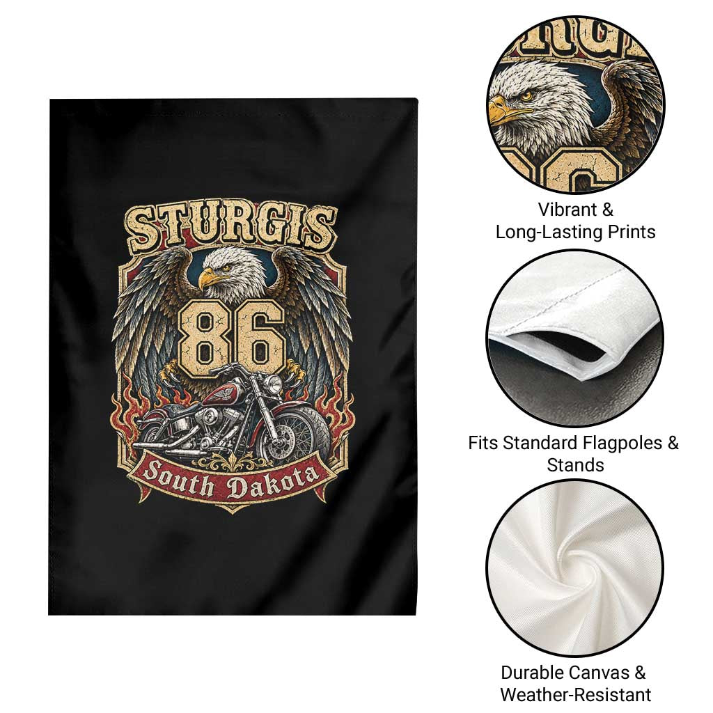 Sturgis South Dakota Motorcycle Lover Eagle 86th Anniversary Garden Flag