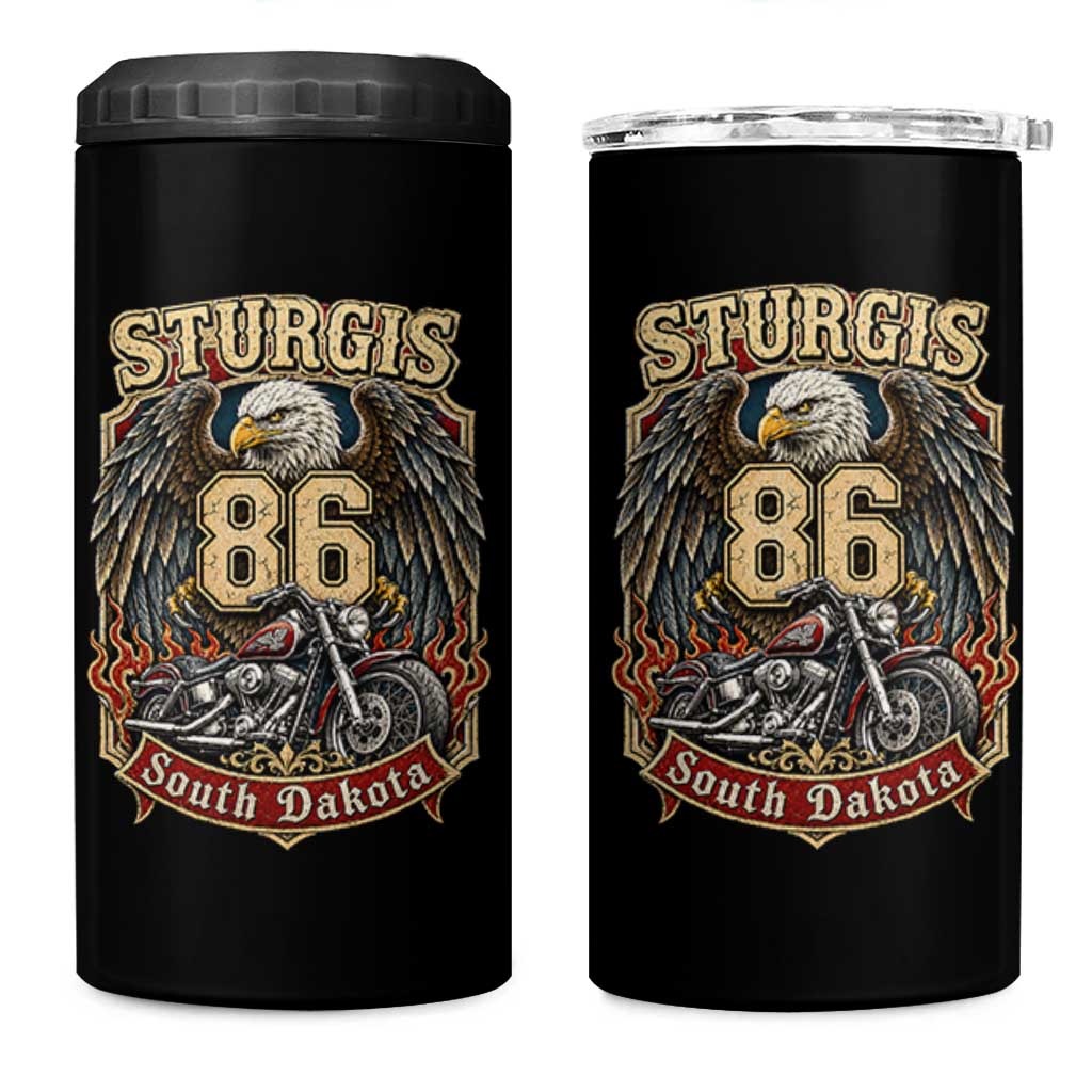 Sturgis South Dakota Motorcycle Lover Eagle 86th Anniversary 4 in 1 Can Cooler Tumbler