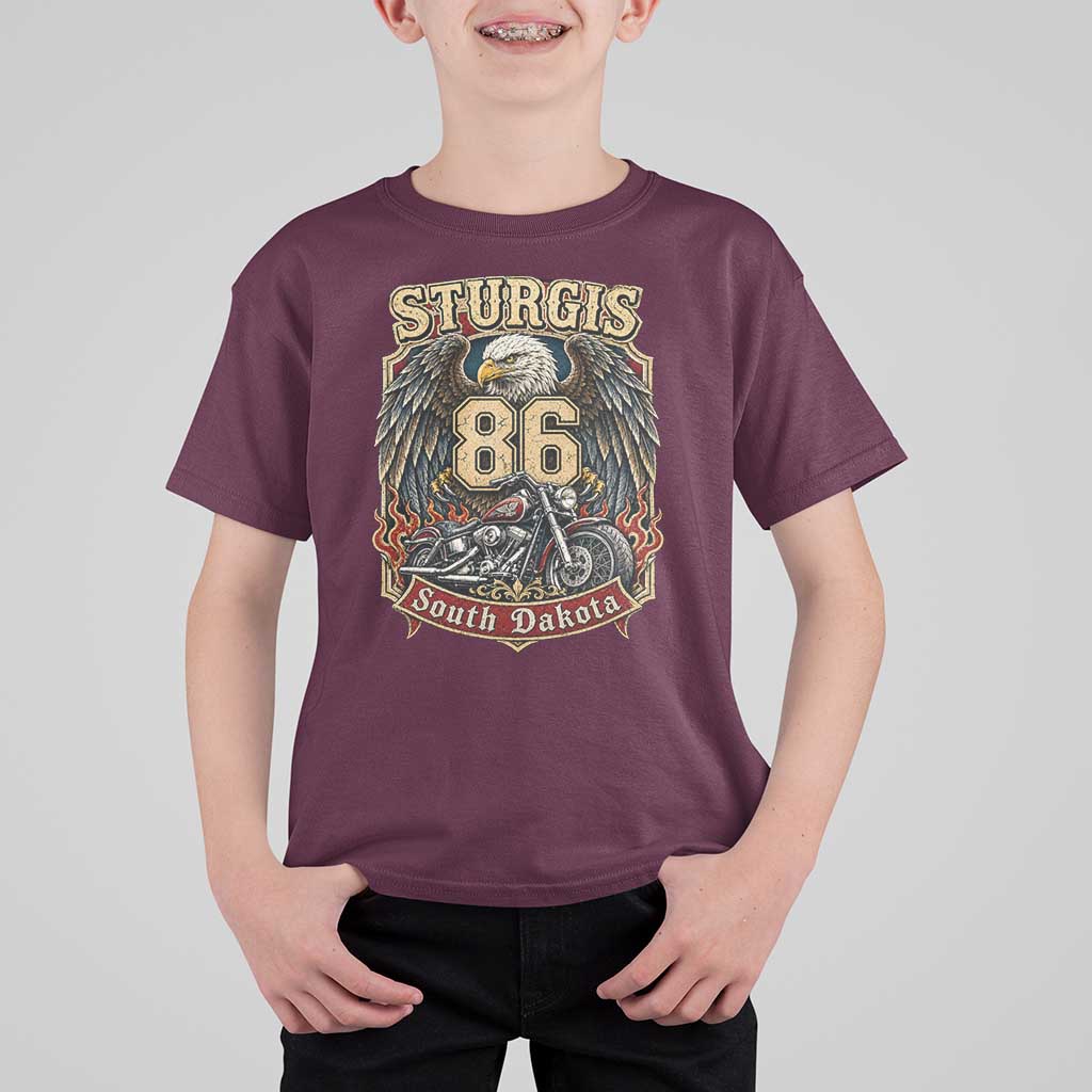 Sturgis South Dakota Motorcycle Lover Eagle 86th Anniversary T Shirt For Kid