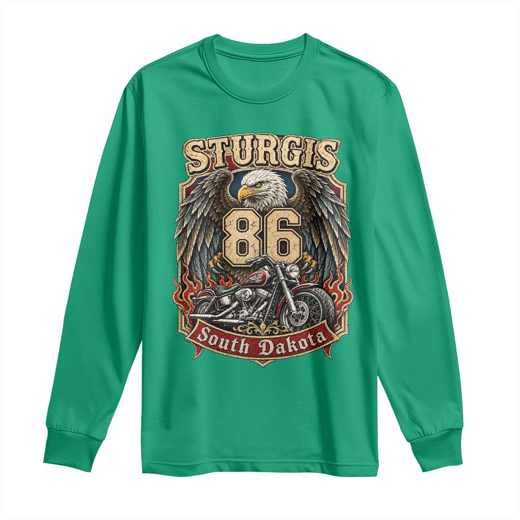 Sturgis South Dakota Motorcycle Lover Eagle 86th Anniversary Long Sleeve Shirt