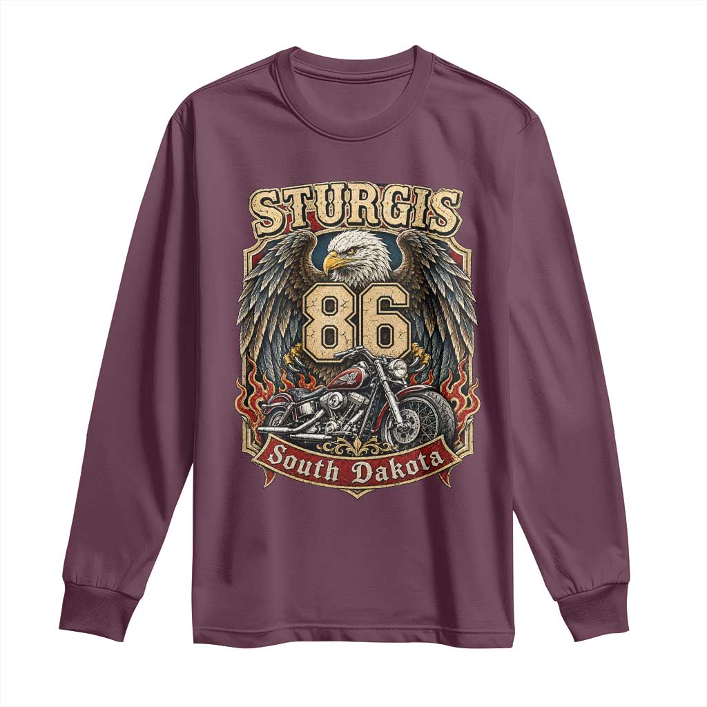 Sturgis South Dakota Motorcycle Lover Eagle 86th Anniversary Long Sleeve Shirt
