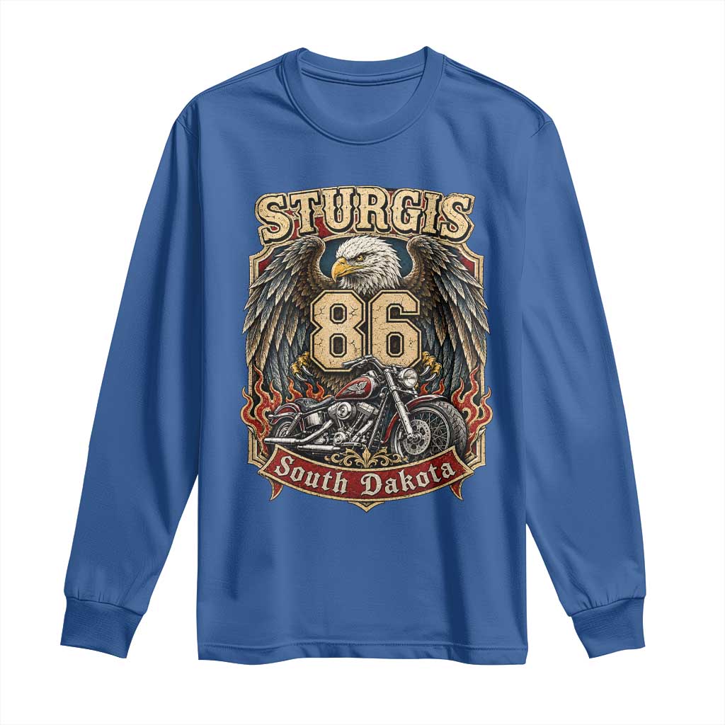 Sturgis South Dakota Motorcycle Lover Eagle 86th Anniversary Long Sleeve Shirt