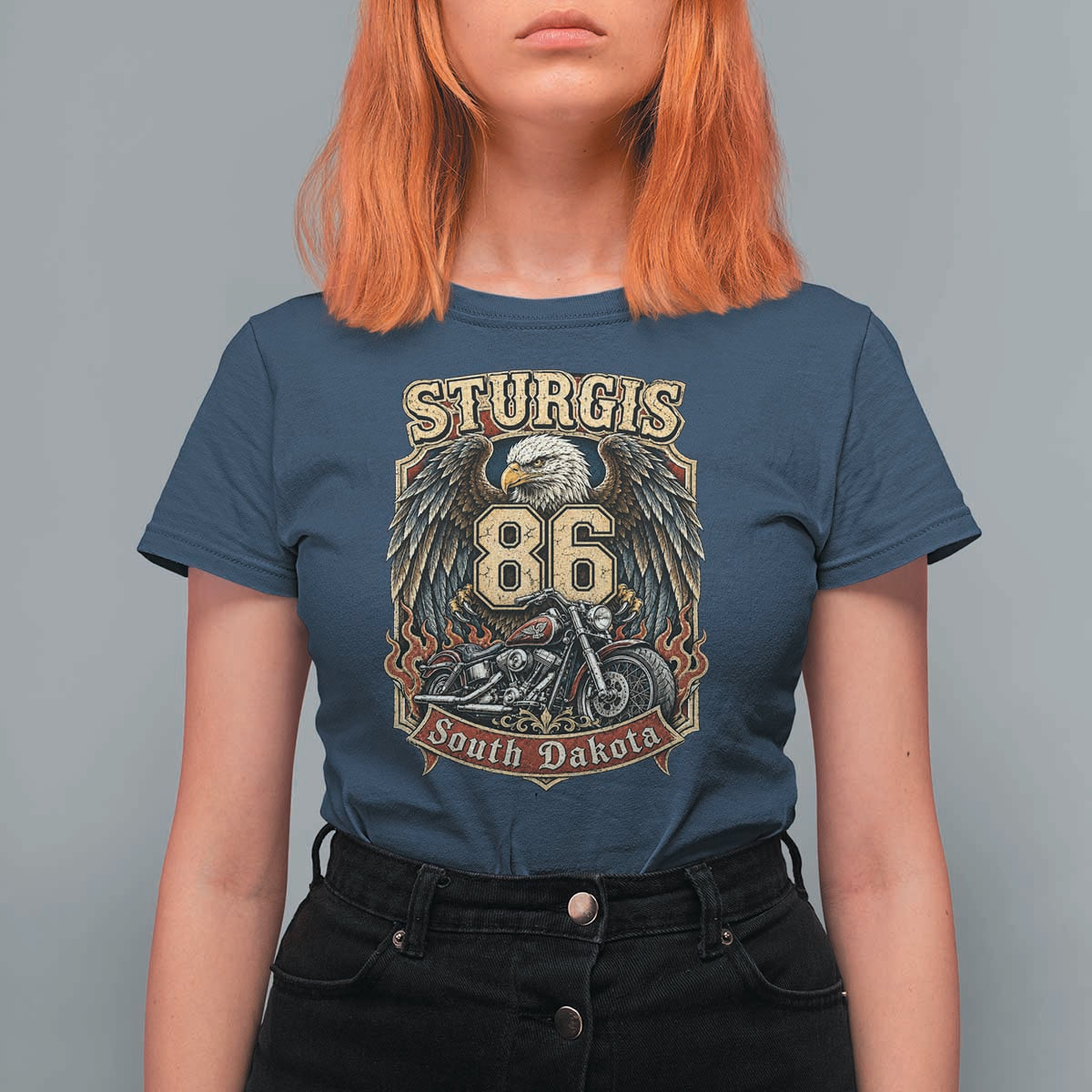 Sturgis South Dakota Motorcycle Lover Eagle 86th Anniversary T Shirt For Women