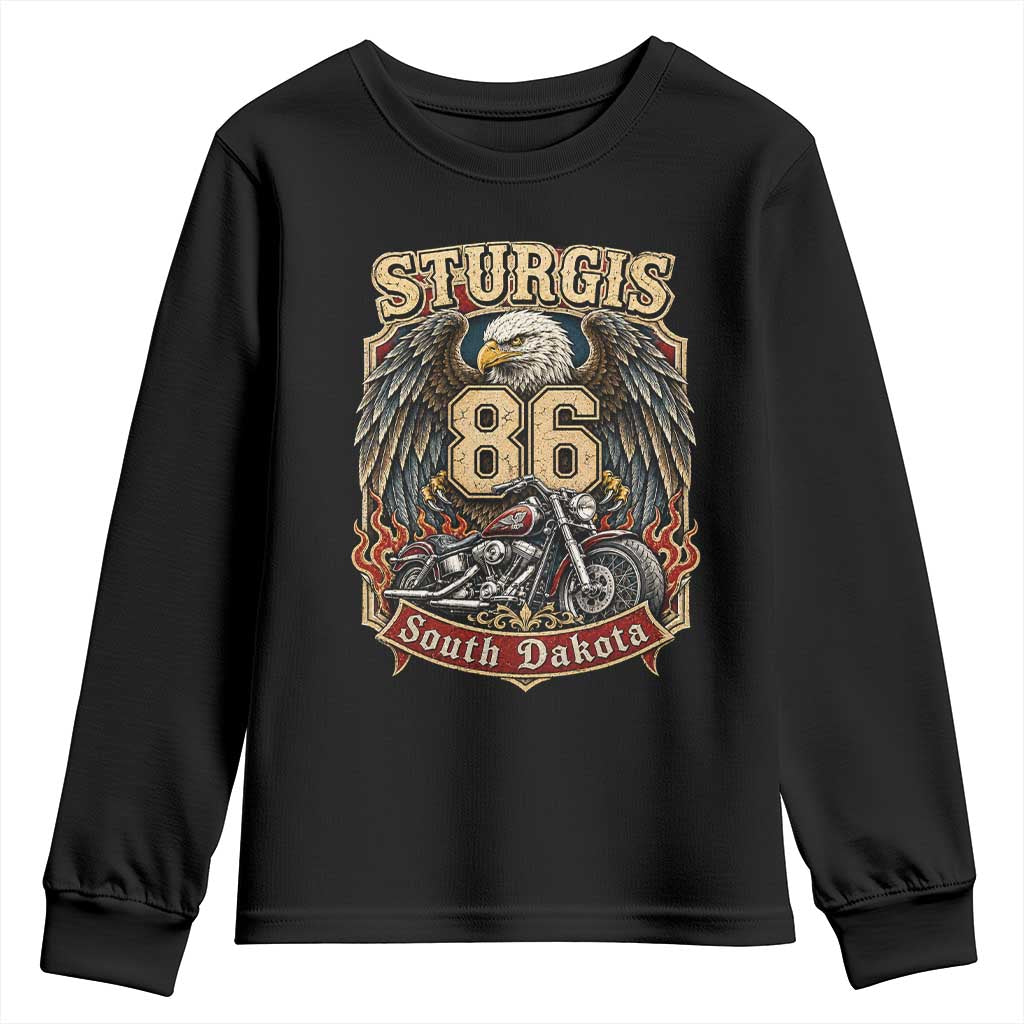 Sturgis South Dakota Motorcycle Lover Eagle 86th Anniversary Youth Sweatshirt
