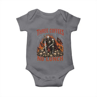Three Coffees No Lunch Baby Onesie Funny Medieval Knight Coffee Lover