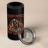 Three Coffees No Lunch 4 in 1 Can Cooler Tumbler Funny Medieval Knight Coffee Lover