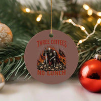 Three Coffees No Lunch Ceramic Ornament Funny Medieval Knight Coffee Lover