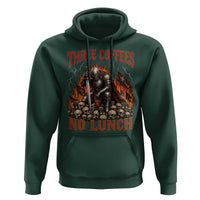 Three Coffees No Lunch Hoodie Funny Medieval Knight Coffee Lover