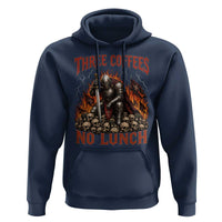 Three Coffees No Lunch Hoodie Funny Medieval Knight Coffee Lover