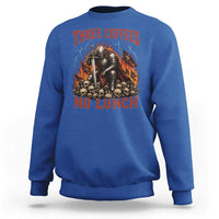 Three Coffees No Lunch Sweatshirt Funny Medieval Knight Coffee Lover