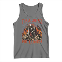 Three Coffees No Lunch Tank Top Funny Medieval Knight Coffee Lover