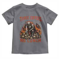 Three Coffees No Lunch Toddler T Shirt Funny Medieval Knight Coffee Lover