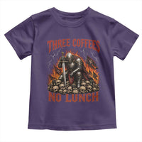 Three Coffees No Lunch Toddler T Shirt Funny Medieval Knight Coffee Lover