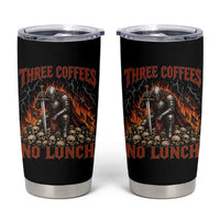 Three Coffees No Lunch Tumbler Cup Funny Medieval Knight Coffee Lover