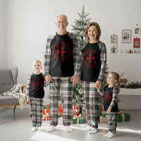 Deus Vult Ordo Silentium Knights Templar Est 1119 Plaid Pajama Set Crusader Cross