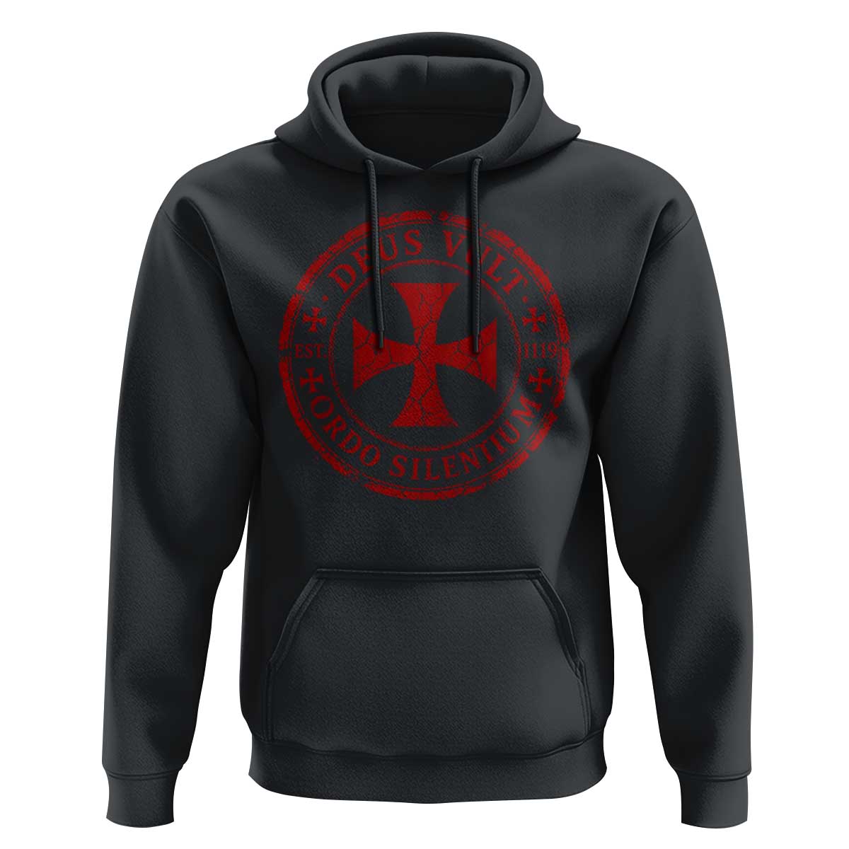 Deus Vult Ordo Silentium Knights Templar Est 1119 Hoodie Crusader Cross