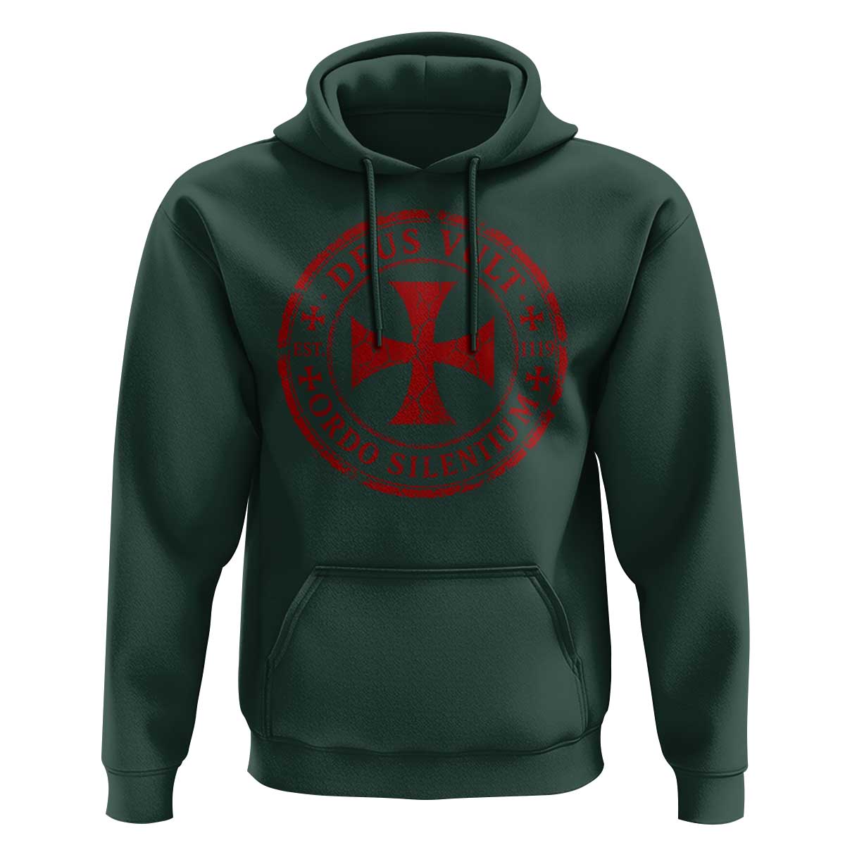 Deus Vult Ordo Silentium Knights Templar Est 1119 Hoodie Crusader Cross