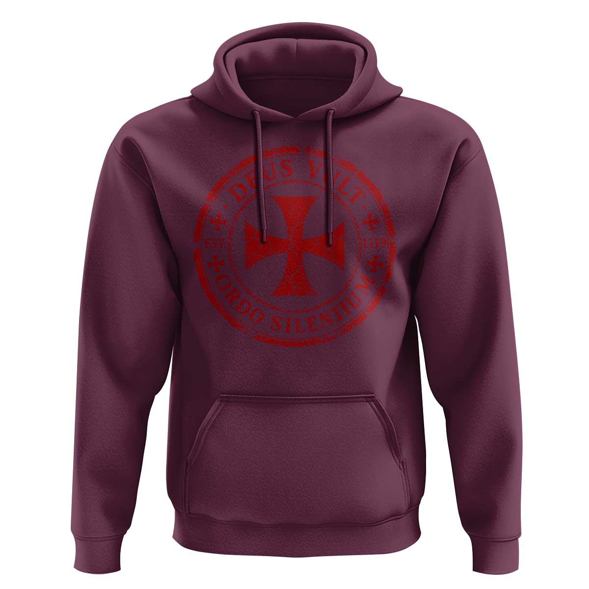 Deus Vult Ordo Silentium Knights Templar Est 1119 Hoodie Crusader Cross