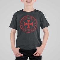 Deus Vult Ordo Silentium Knights Templar Est 1119 T Shirt For Kid Crusader Cross