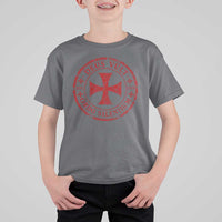 Deus Vult Ordo Silentium Knights Templar Est 1119 T Shirt For Kid Crusader Cross