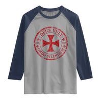 Deus Vult Ordo Silentium Knights Templar Est 1119 Raglan Shirt Crusader Cross
