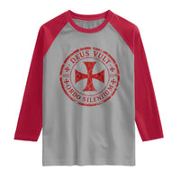 Deus Vult Ordo Silentium Knights Templar Est 1119 Raglan Shirt Crusader Cross