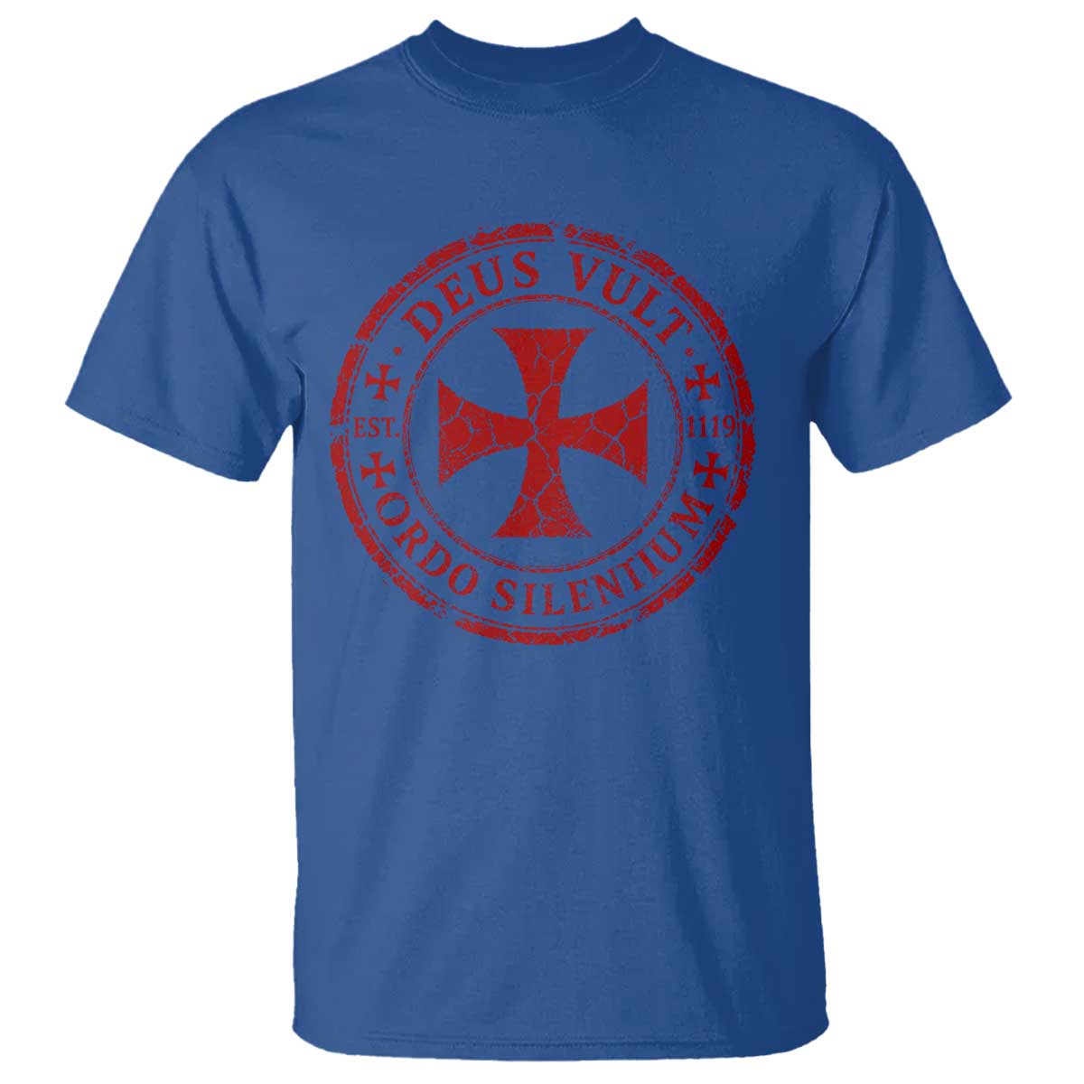 Deus Vult Ordo Silentium Knights Templar Est 1119 T Shirt Crusader Cross