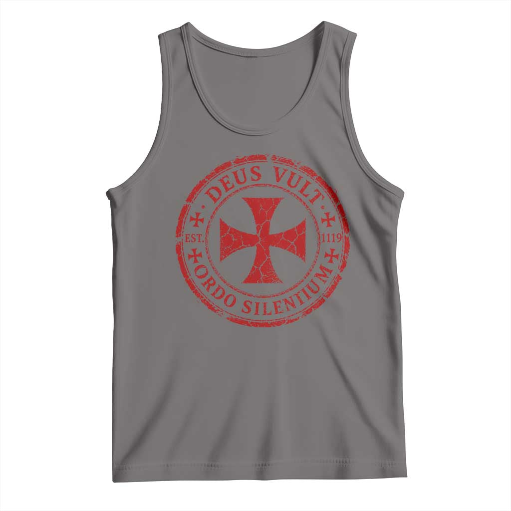 Deus Vult Ordo Silentium Knights Templar Est 1119 Tank Top Crusader Cross