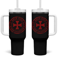 Deus Vult Ordo Silentium Knights Templar Est 1119 Tumbler With Handle Crusader Cross