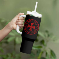 Deus Vult Ordo Silentium Knights Templar Est 1119 Tumbler With Handle Crusader Cross
