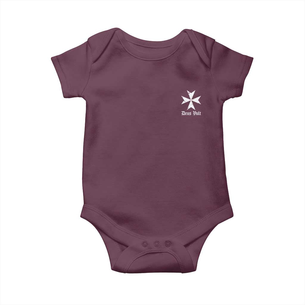 Knights Hospitaller Maltese Cross Catholic Christian Deus Vult Baby Onesie