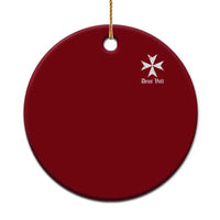 Knights Hospitaller Maltese Cross Catholic Christian Deus Vult Ceramic Ornament