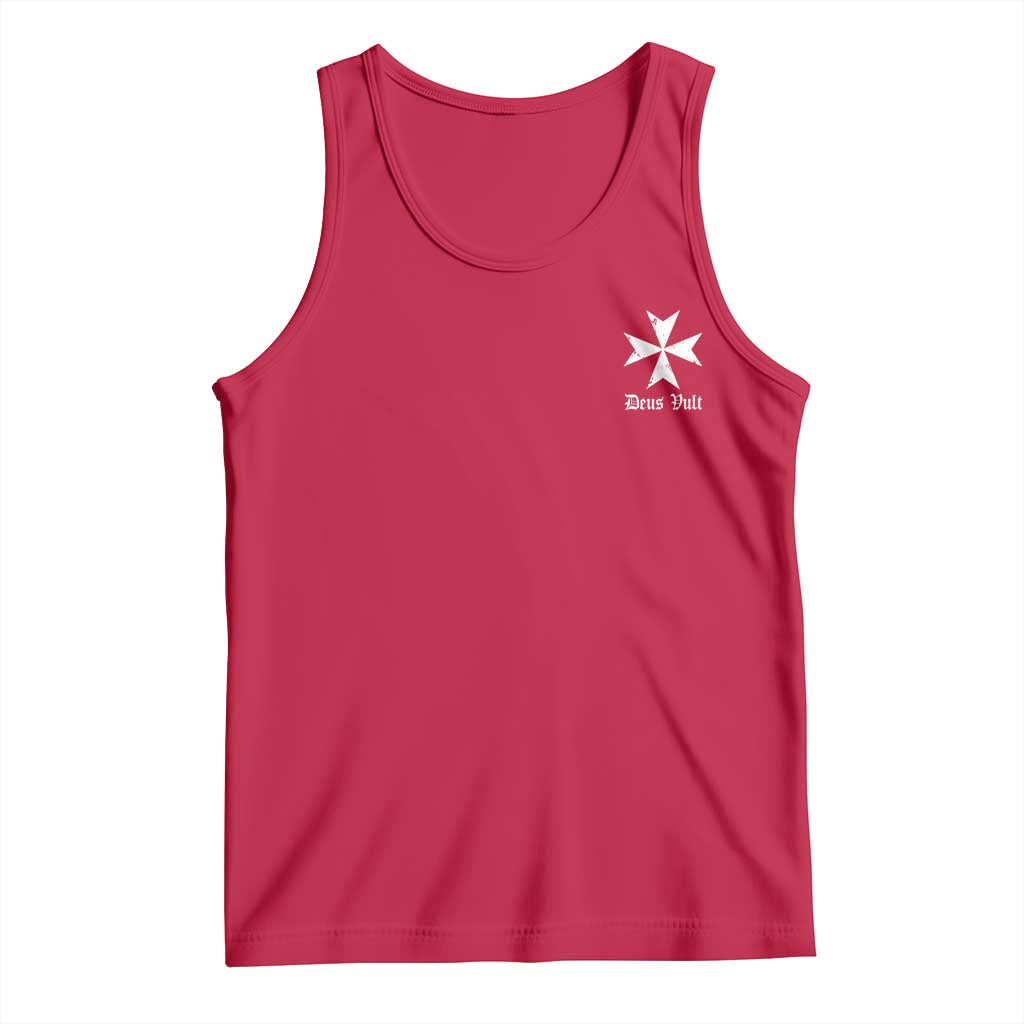 Knights Hospitaller Maltese Cross Catholic Christian Deus Vult Tank Top