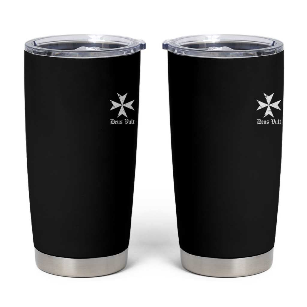 Knights Hospitaller Maltese Cross Catholic Christian Deus Vult Tumbler Cup