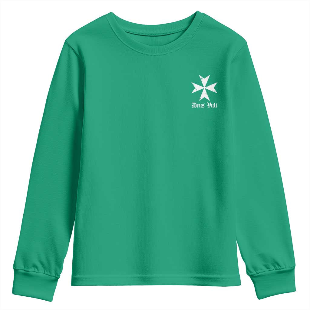 Knights Hospitaller Maltese Cross Catholic Christian Deus Vult Youth Sweatshirt
