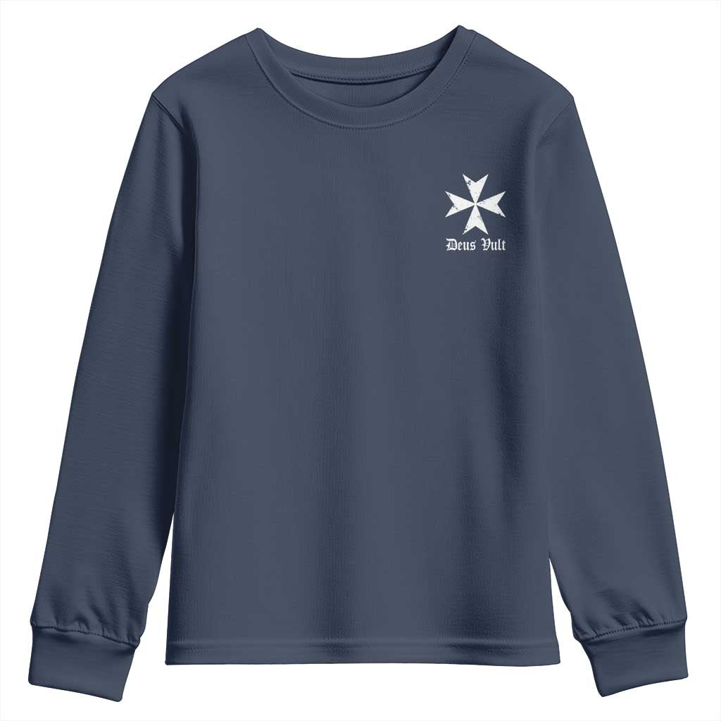 Knights Hospitaller Maltese Cross Catholic Christian Deus Vult Youth Sweatshirt