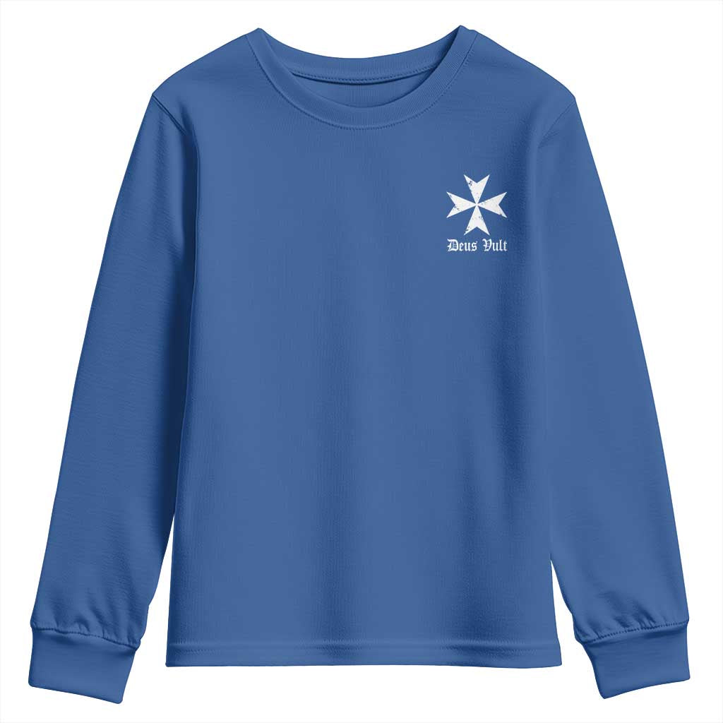 Knights Hospitaller Maltese Cross Catholic Christian Deus Vult Youth Sweatshirt