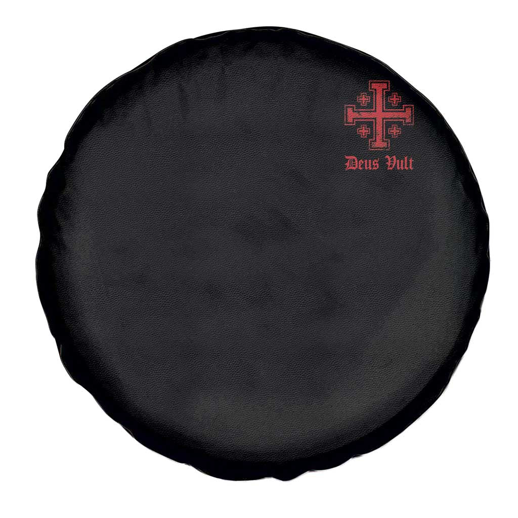 Deus Vult Catholic Knight Templar Jerusalem Cross Spare Tire Cover