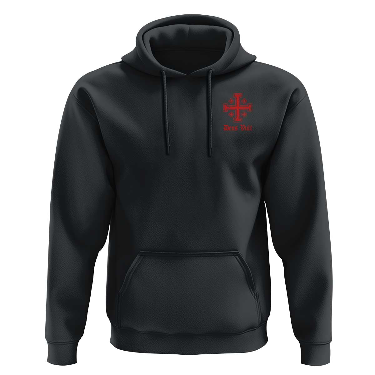 Deus Vult Catholic Knight Templar Jerusalem Cross Hoodie
